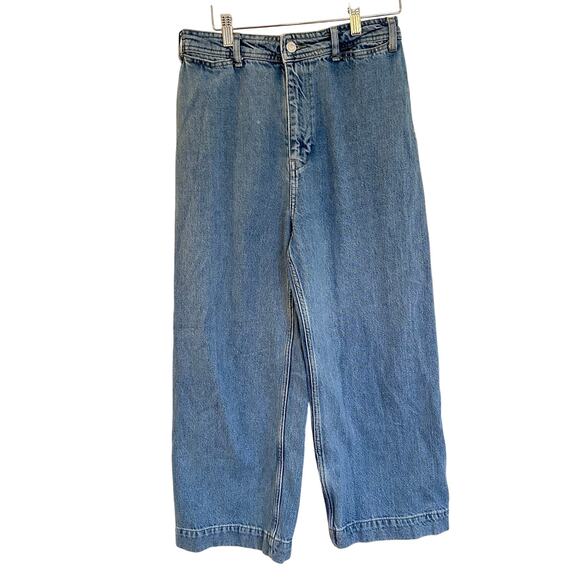 We the Free Wide Leg Cropped Jeans sz 28 Light Wash Jeans - Picture 1 of 8
